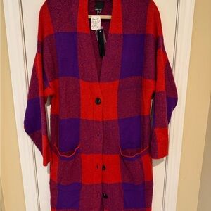 Sweet Claire Red and Purple Plaid Cape